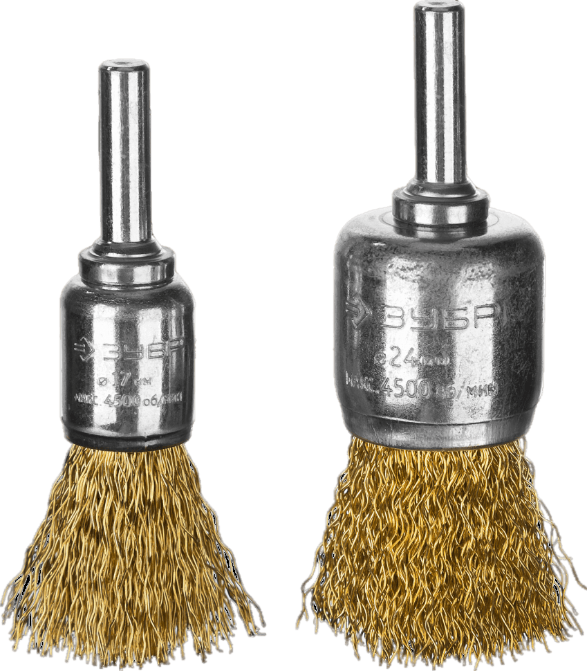 Набор щеток кистевых для дрели ЗУБР, витая стальная латунированная проволока 0,3мм, 2шт (3532-Н2)