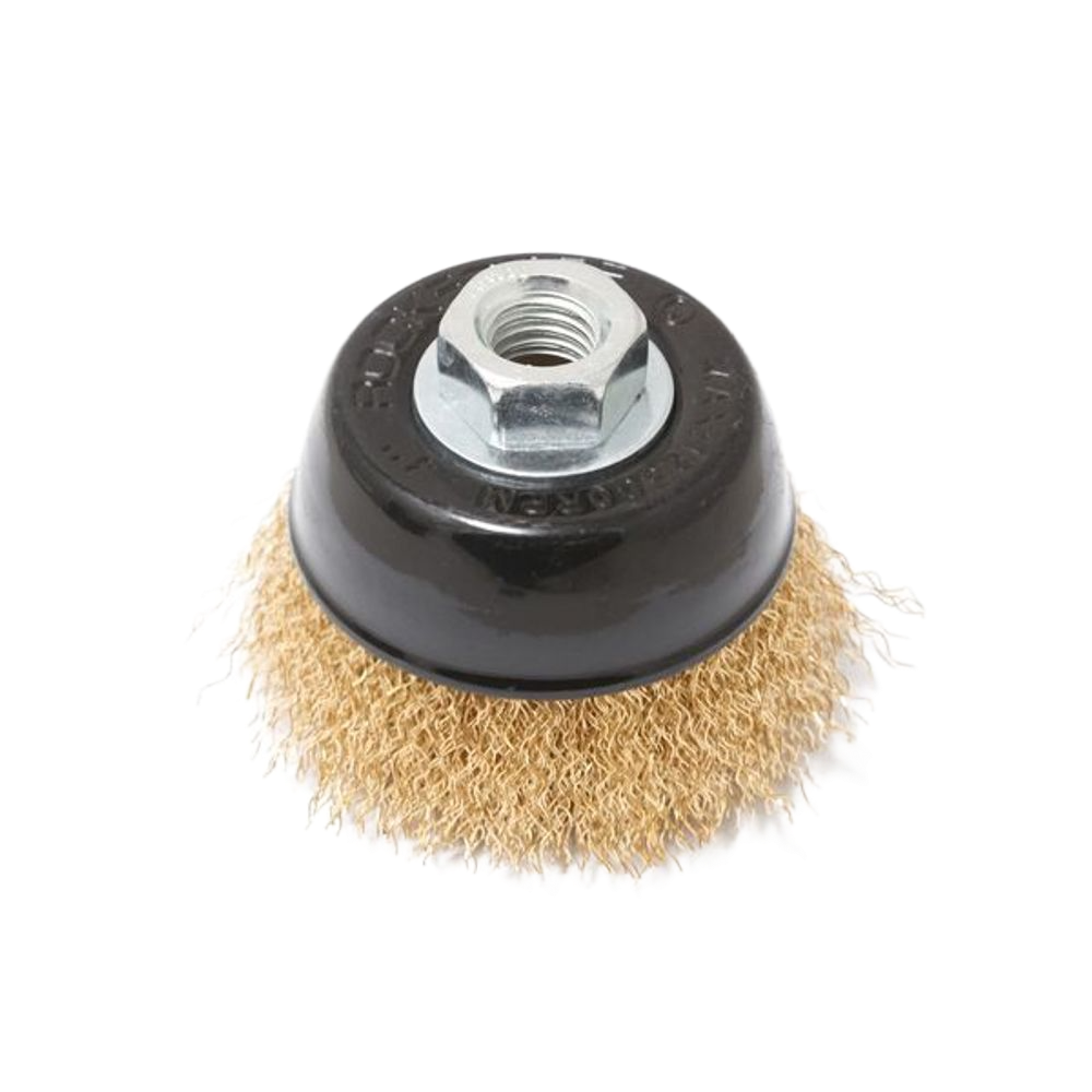 BWC003 ROCKFORCE Кордщетка чашеобразная латунная для УШМ 75мм