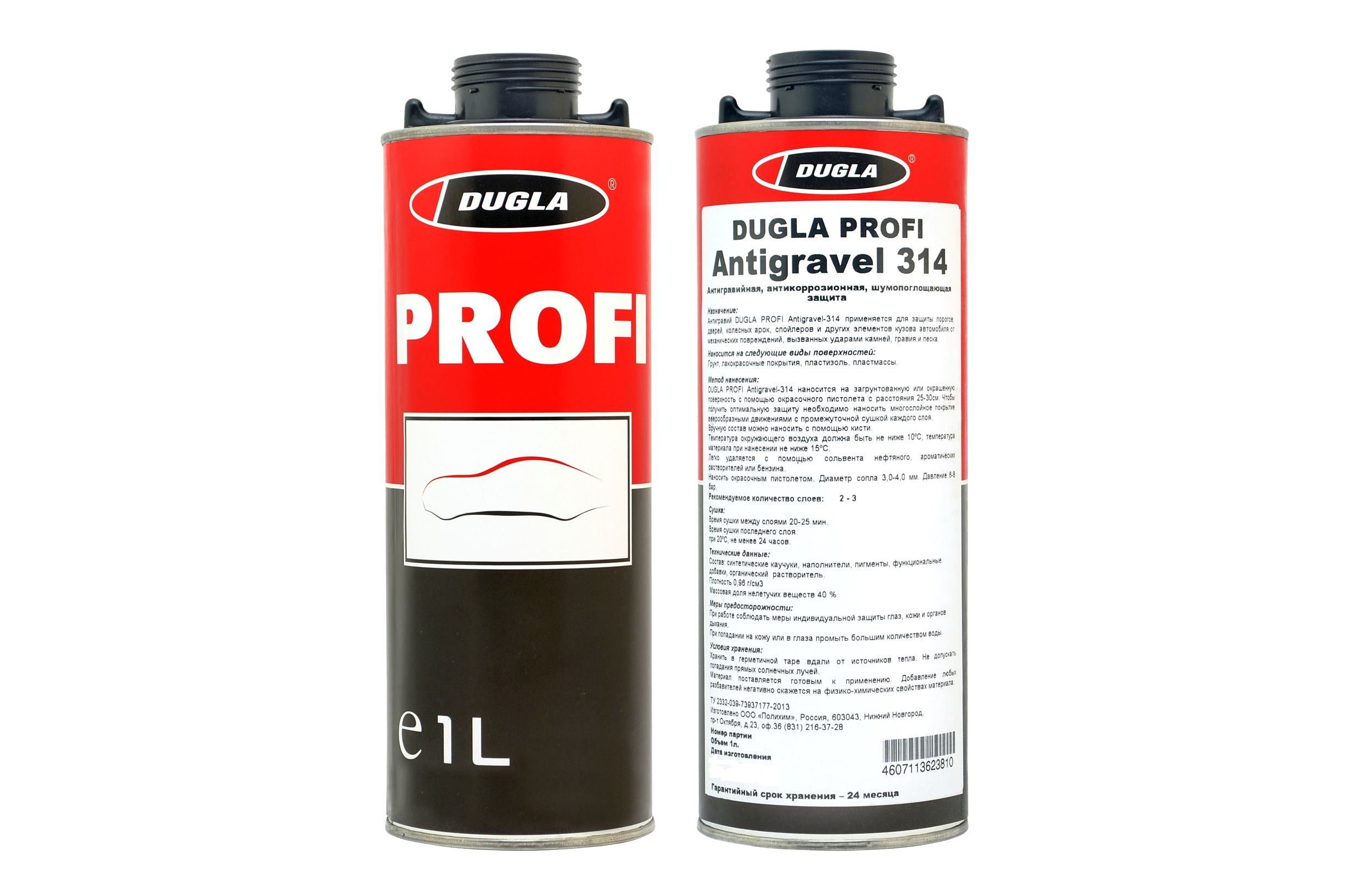 Антигравий каучуковый DUGLA PROFI 314 черный евробаллон. уп. 1 л