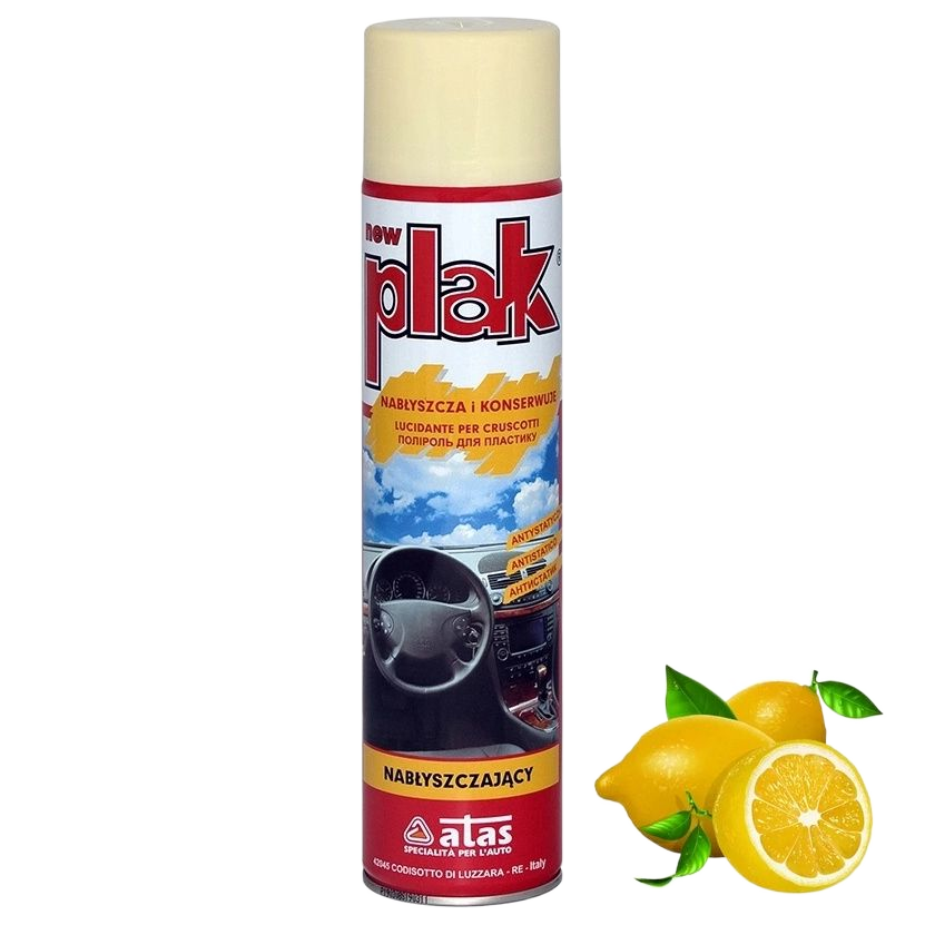 Полироль торпеды и кузова  PLAK (Лимон) аэрозоль 400мл