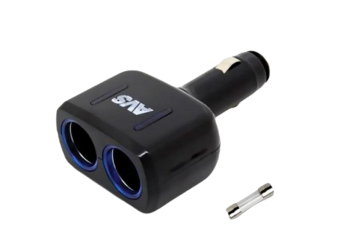 43745 Разветвитель прикуривателя AVS 12/24 (на 2 выхода) CS205 со светодиодной подсветкой